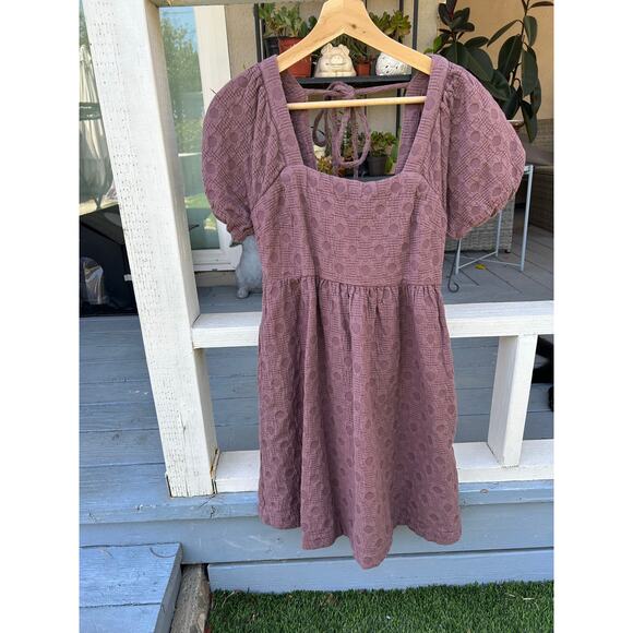 Madewell Floral quilted puff-sleeve mini dress size small - Picture 4 of 7